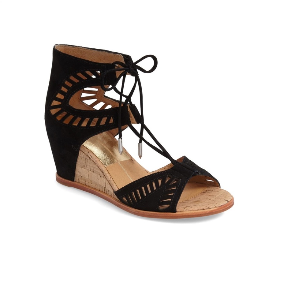 Dolce Vita Linsey lace-up black suede sandals